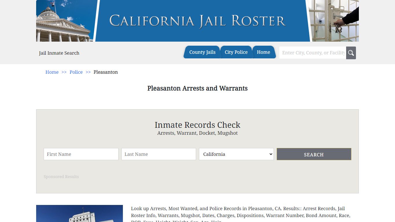 Pleasanton Arrests and Warrants | Jail Roster Search